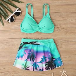 Women's Swimwear Summer Sexy Bikini Halter Skirt Pants Two Piece Womens Swimwear Comfortable Sports Pool Resort Print Swimwear S-5XL T240328