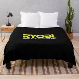 Blankets POWER TOOLS - "RYOBI"LOGO Throw Blanket Furry