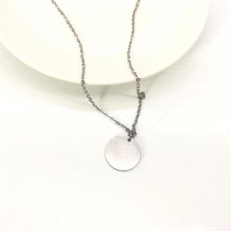 round necklace female stainless steel couple chain pendant jewelry on the neck gift for girlfriend accessories whole258O