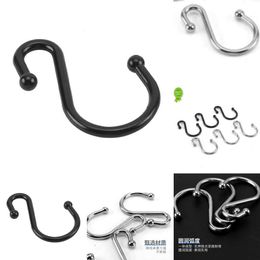 2024 Metal Clothes Hanger S Hook Shower Curtain Hook Kitchen Hanger Hook Metal S-Hook Bathroom Accessories