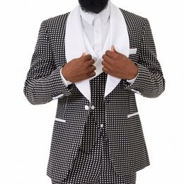 new Style Groomsmen Shawl Lapel Groom Tuxedos Men Suits Wedding Best Man Blazer Party Tuxedo Dr Jacket+Pants+Vest D0b1#