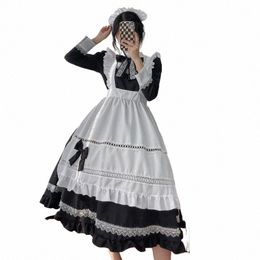 english Style Nobility Lg Sleeve Maid Outfit Carto Cute Kawaii Housemaid Cosplay Costumes Large Size Japan Lolita Dr E4mM#