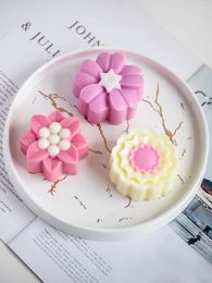Baking Moulds Accessories Mooncake Mould 6-hole 3d Flowers Silicone DIY Handmade Soap Fondant Cake Chocolate