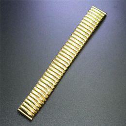 Watch Bands Way Deng - Women Men Golden Stainless Steel Flexible Stretch Watchband Band Strap Bracelet Cuff Bangle 18mm 20 Mm Y095218U