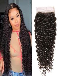 Brazilian Virgin Hair Jerry Curly 4x4 Lace Closure PrePlucked With Baby Hair3799916