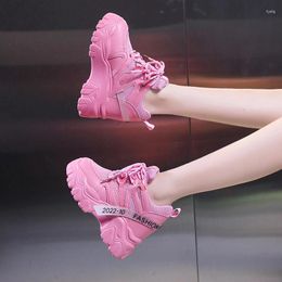 Casual Shoes Harajuku Women Wedges Sport For Woman Increasing 11CM Chunky Dad Sneakers Ladies Breathable Mesh Platform