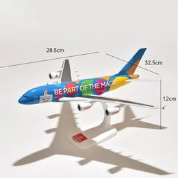 1250 Scale A380 UAE Airline Aircraft Plastic ABS Assembly Plane Model Aeroplanes Toy For Collection 240319