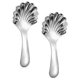 Spoons 2 Pcs Ladle Teaspoon Stirring Thicken Short Handle Dessert Small Metal Home Supply