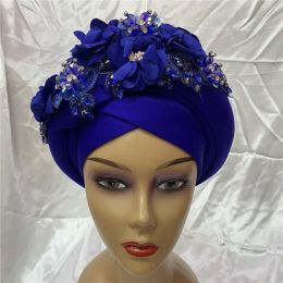 Fabric african head wraps for women turban femme nigerian aso oke african headtie autogele women head wrap sewing fabric1set