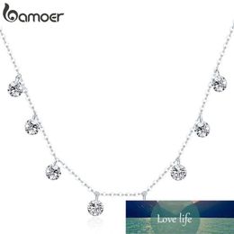 Pendant Necklaces Real 925 Sterling Silver Dazzling Cubic Zircon Round Circle CZ for Women Sterling Silver Jewelry SCN299252d