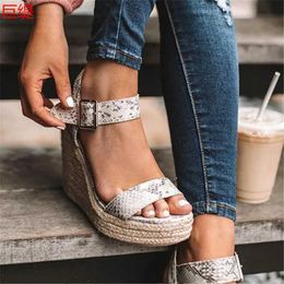 Sandals Summer Platform Womens Peep Toe High Wedges Heel Ankle Buckles Sandaria Espadrilles H24032851W4