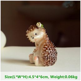 Miniatures Creative Simulated Hedgehog Models Cute Animal Figurine Children Kids Toys Mini Fairy Garden Gnome Moss Decoration Home Decor