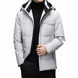 high Quality Winter Men's Down Jacket Fi Hooded Warm Winter Jacket Men White Duck Down Coats Causal England Style Coats Man K7IK#