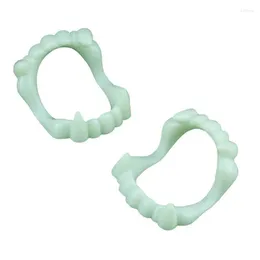 Party Decoration Luminous Vampire Fake Teeth For Halloween Night Glow Prop Masquerade Cosplay Funny Makeup Dentures Decorations