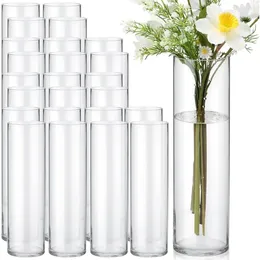 Vases 24 Pack Glass Cylinder Tall For Centerpiece Floating Candle Holder Clear Flower Bulk Freight Free Vase Home