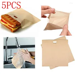 Baking Tools 5Pcs/set Reusable Toaster Bag Non Stick Bread Sandwich Bags Fiberglass Toast Microwave Heating Pastry