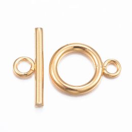 Components 50pcs 304 Stainless Steel OT Toggle Clasps Connector Hooks Golden Colour for Jewellery Making DIY Bracelet Necklace Craft Finding