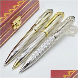 Ballpoint Pens Wholesale High Quality Sier Car Pen Business Office Stationery Fashion Write Refill For Birthday Gift Drop Delivery Sch Dhxyl