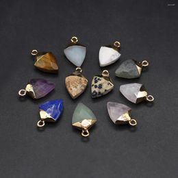 Charms Natural Stone Crystal Pendants Amethysts Tiger Eye Rose Quartz Triangle Bracelets Necklace Jewelry Making
