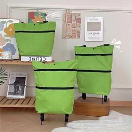 Storage Bags Portable Shopping Cart Bag Foldable Package Home Grocery Carry-on Express Small Pull With Wheels Lightweight Trailer