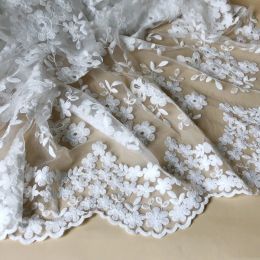 Fabric 3/5/10yard Gorgeous Flower Embroidered Lace Fabric for Dress Soft Tulle Material for Elegant Designs