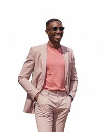 jacket+pants Mensfi Pink Slim Fit 2 Piece Groom Tuexdos For Wedding Formal Prom Suit Party Evening Blazer Custom Made o6bj#