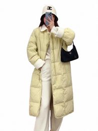 women's White Duck Down Jackets Turn-Down Collar Casual Loose Warm Korean Style Fi Coats New Autumn Winter Female Overvoats R8Y8#