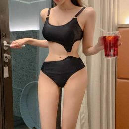 Suits WISUWORE Sexy Hollow Out Swimwear O Ring One Piece Swimsuit Women Solid Brazilian Bathing Suits 2023 New Maillot De Bain Femme