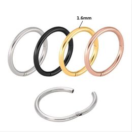 Hoop & Huggie Shi06 316 L Stainless Steel Men 1 6mm Circle Earrings Vacuum Plating Good Quality No Easy Fade Allergy Many Siz288j