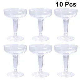 Disposable Cups Straws 10pcs Cocktail Glass Transparent Safe Drinking Goblet Party Supplies For Wedding Banquet (120ml)