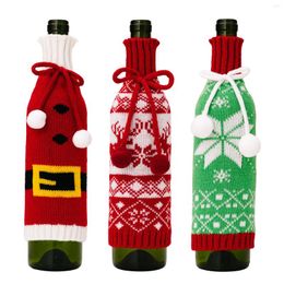 Party Decoration Christmas Decorative Products Knitted Wine Bottle Set Woollen Champagne Snowflake