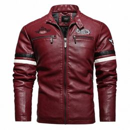 mens Leather Jackets And Coats Casual Outwear Men Faux Leather Autumn Winter Warm Jackets For Man Motorcycle Jacket Outdoor Coat 19la#