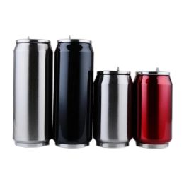 Accessories Fashion High Quality Beverage Can Hot Insulation with Straw Thermos Garrafa Termica Stainless Steel Water Bottle 300/500ml