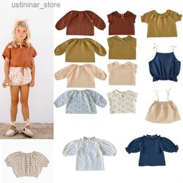 T-shirts Kids T-shirt Liilu Brand Tops Baby Girls Shirts Long Sleeve Children Linen Boys Clothes Girl Tees New Summer Thanksgiving Outfit24328