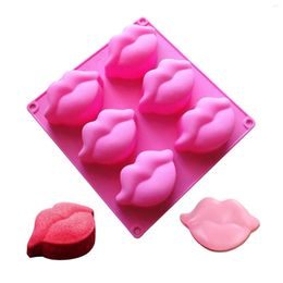 Baking Moulds 6 Cavity Soap Mold Sexy Lips Silicone Molds For Cake Chocolate Candy Cupcake Candle Bath Bomb Lotion Bar