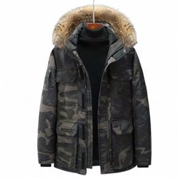 men's Winter Snow Down Parkas Jackets Casual Fur Collar Hooded Coats Male Thick Warm Overcoat Windbreaker Camoue Jacket p6b7#