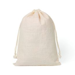 Cotton Drawstring Bags Natural Cotton Bags with Drawstring Produce Bags Bulk Gift Bag Jewellery Pouch Multi size optional256b