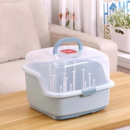 Cushion Baby Milk Bottles Drying Rack Portable Cleaning Dryer Storage Holder Multilayer Detachable with Drain Tray Drying Rack for Kids