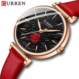 CURREN Karien 9078 Belt Fashion Rose Print Quartz Women's Casual Watch Trend