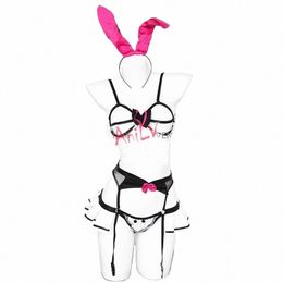 anilv Anime Candy Party Sweet Girl Bunny Underwear Maid Uniform Cosplay Bikini Swimsuit Outfit Costume Y8af#