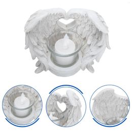 Candle Holders Candles Angel Battery Wings Operated Holder Taper Flameless Decor Flickering Fake Wall Powered Light Memorial Tea Led