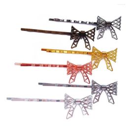 Hair Clips Barrettes Wholesale 120Piece Pins With 20Mm Bows Blank Hairpins Jewellery Findings Accessories F25 Drop Delivery Hairjewelry Oteiv