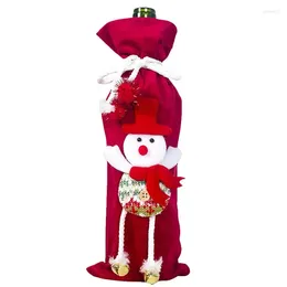 Gift Wrap Cartoon Doll Santa Pants Christmas Candy Bags Wine Stocking Bottle Bag Xmas Decoration Cover