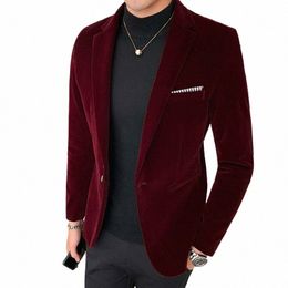 2023 Autum Veet Blazer Jacket Men Fi Wedding Dr Coat Casual Suit Jacket Stage DJ Men's Busin Blazers Costume Homme R71N#