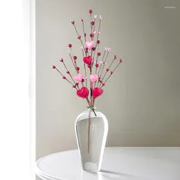 Decorative Flowers Simulated Flower Branches Creative Heart-shaped Love Valentine's Day Shooting Props Vase Arrangement Home Decoration