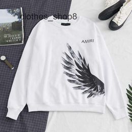 Brand Amiirss Chao Hoodie 2024 Sweatshirt Sweat Winter Autumn New Peace Angel Front Back Wing Letter Printing Leisure Long Sleeve Batch GBMN