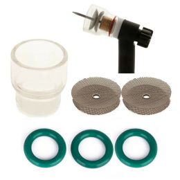 Lastoortsen 6 Pcs #12 Pyrex Glass Cup Kit Stubby Collets Body Gas Lens Tig Welding Torch for Wp9 & Wp17 Mayitr Welding Accessories