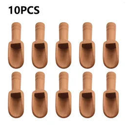 Coffee Scoops 10pcs Tea Mini Sugar Spoon Wooden Round Handle Scoop Teaspoon Small Salt Shovel Milk Powder Wood Condiment Spoons