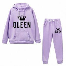 autumn Winter Woman Hoodies Suit Casual 2 Piece Sets Womens Tracksuit Outfits Fi Jogging Clothing Pullover Fleece Pant Sets W7dj#