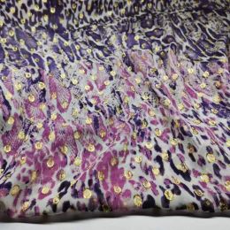 Fabric On Sale Brocade Metallic Fabric Leopard Repeat Print DIY Sewing Shirt Wedding Material Tissue